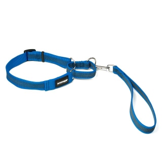 Mystique® Gummierte Agility Leine 25mm blau 45-60cm