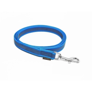 Mystique® Gummierte Leine 15mm ohne Handschlaufe Standard Karabiner blau 2m