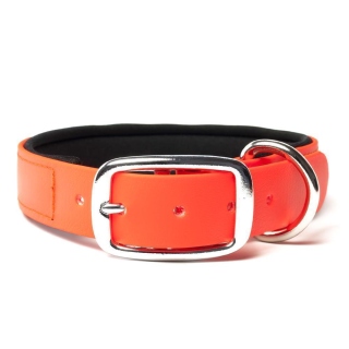 Mystique® Biothane Halsband Deluxe Neopren 19mm beta neon orange 50-58cm