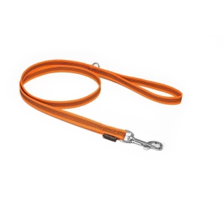 Mystique® Gummierte Leine 12mm mit Handschlaufe Standard Karabiner neon orange 1,2m