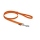 Mystique® Gummierte Leine 15mm mit Handschlaufe Standard Karabiner neon orange 2m