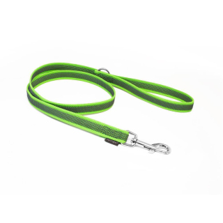 Mystique® Gummierte Leine 20mm mit Handschlaufe Standard Karabiner neon grün 1m