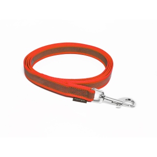 Mystique® Gummierte Leine 20mm mit Handschlaufe Standard Karabiner rot 3m