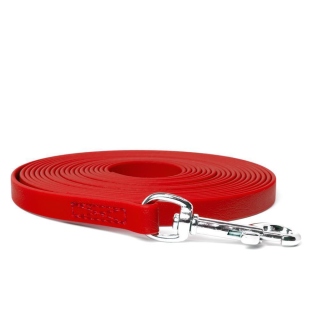 Mystique® Biothane Schleppleine 9mm vernäht mit HS Standard Karabiner beta rot 7,5m