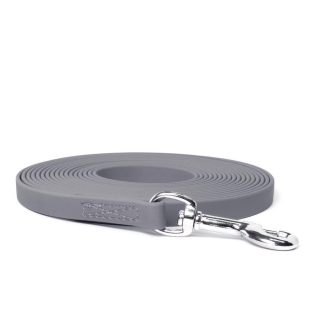 Mystique® Biothane Schleppleine 13mm vernäht mit HS Standard Karabiner beta grau 5m