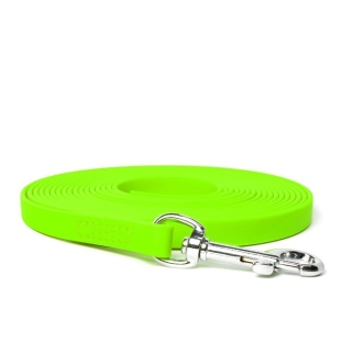 Mystique® Biothane Schleppleine 16mm vernäht mit HS Standard Karabiner beta neon grün 5m
