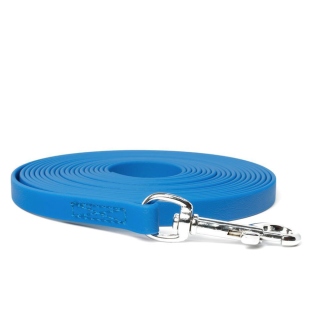 Mystique® Biothane Schleppleine 16mm vernäht mit HS Standard Karabiner beta hellblau 5m