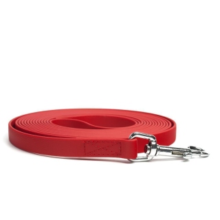 Mystique® Biothane Schleppleine 19mm vernäht mit HS Standard Karabiner beta rot 10m