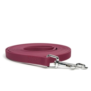 Mystique® Biothane Schleppleine 19mm vernäht mit HS Standard Karabiner beta weinrot 7,5m