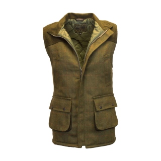 Walker and Hawkes Herren Tweed Weste Derby Warrington – Dark Sage