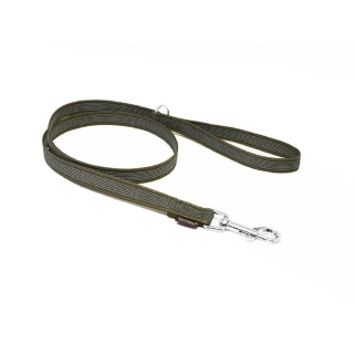 Mystique® Gummierte Leine 15mm mit Handschlaufe Standard Karabiner khaki 1m