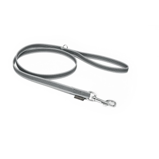 Mystique® Gummierte Leine 15mm mit Handschlaufe Standard Karabiner grau 2m