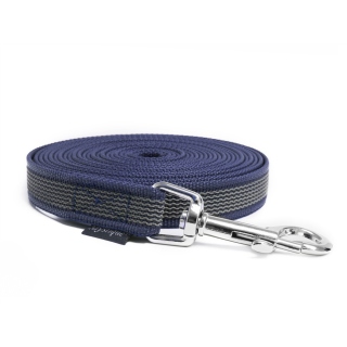 Mystique® Gummierte Schleppleine 20mm mit Handschlaufe Standard Karabiner royal blau 5m