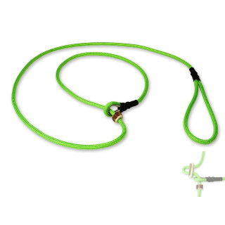 Mystique® Field trial Moxonleine Retrieverleine 6mm 130cm mit Zugbegrenzung neon grün