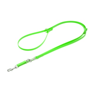 Mystique Biothane verstellbare Leine vernäht beta neon grün 300cm 13mm